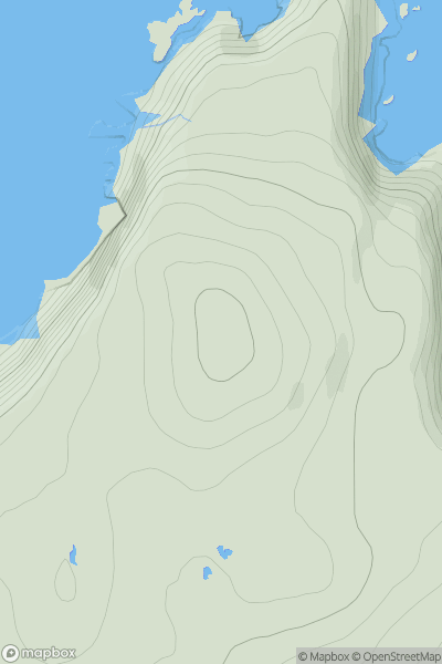 Thumbnail image for Sidhean Mor [Scourie to Lairg] [NC017346] showing contour plot for surrounding peak
